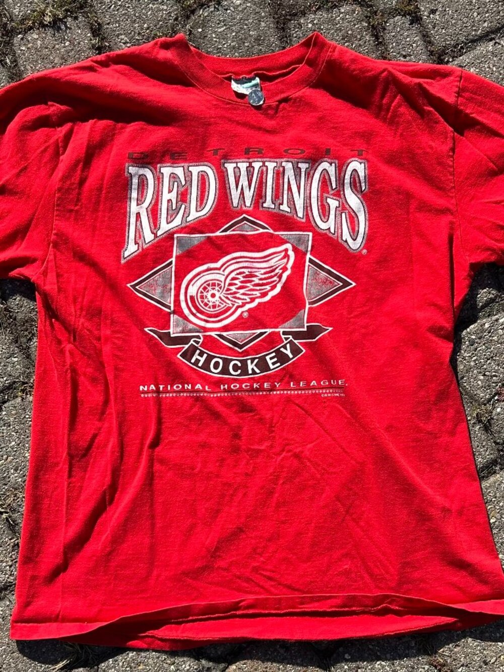 Vintage 90's Detroit Red Wings NHL Hockey T-Shirt Mens XL Single Stitch